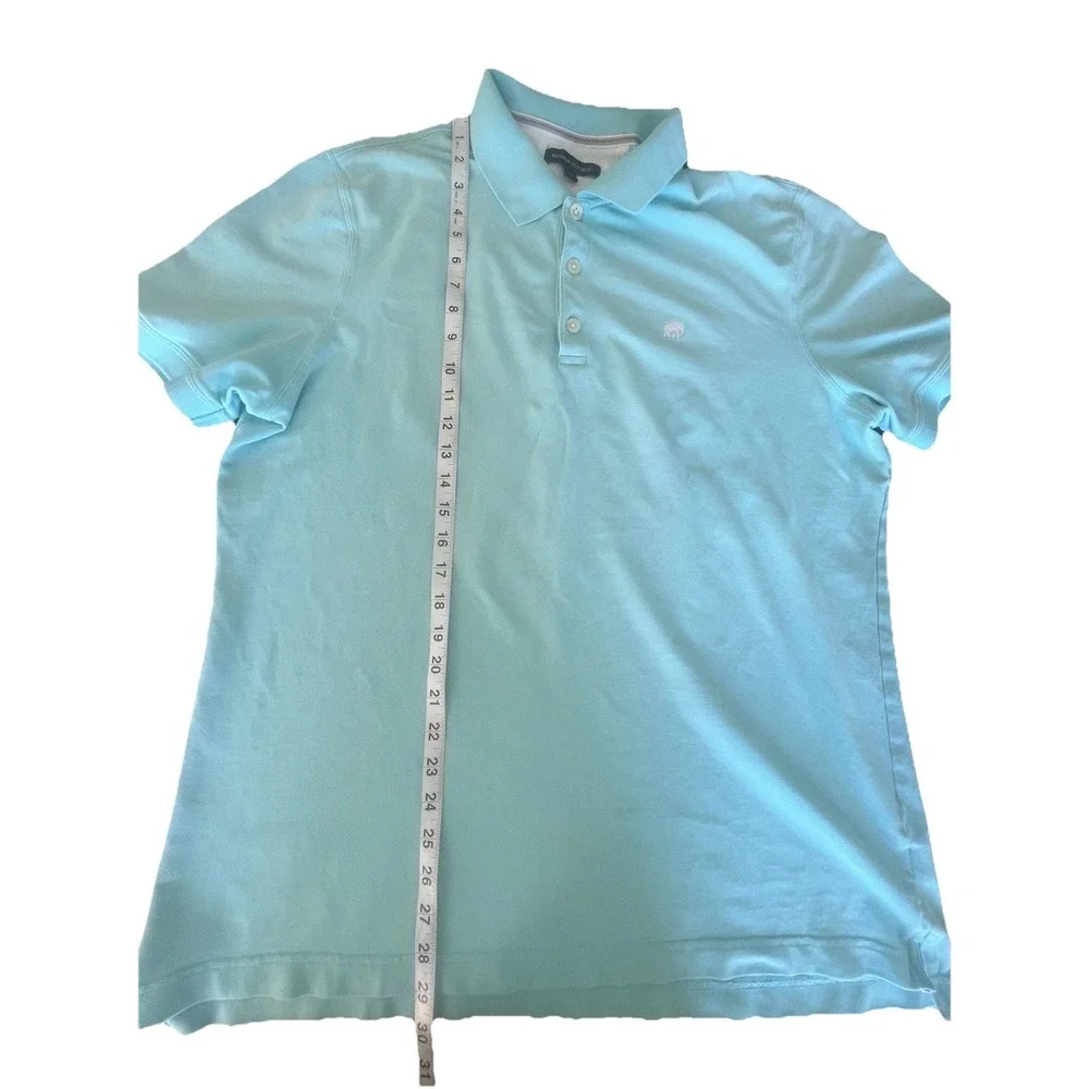 Banana Republic Mens Light‎ Blue Knit Collar Polo Short Sleeve Shirt Sz  X-Large